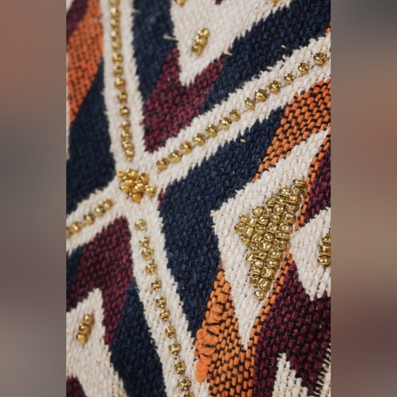 Handmade Hand Beaded Wristlet Clutch - Ethnic Tribal Inspired Design - Yarn Dyed - Picture 7 of 7